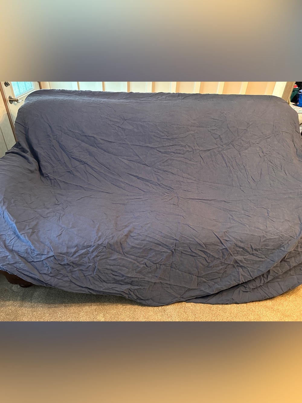 Serena & Lily King pastiano Linen fitted Sheet & pillowcase in Blue Chambray
